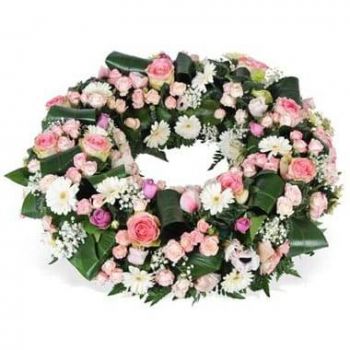 Lyon-virágok- Rózsaszín és fehér korona Infinite Tendresse Virág Szállítás