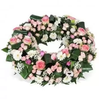 Nantes flori- Coroana roz & alb Infinite Tendresse Floare Livrare