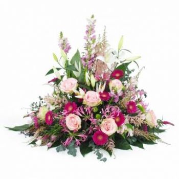 Лион цветы- Подушка из пастельных цветов в высоту Тиринф Цветок Доставка