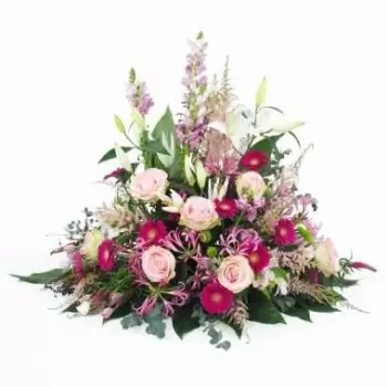 Pau kedai bunga online - Kusyen bunga pastel tinggi Tiryns Sejambak