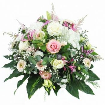 Réunion Fleuriste en ligne - Coussin de fleurs piquées Vénus Bouquet