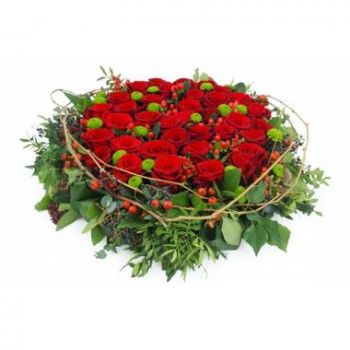 Нант цветя- Възглавница от червени рози Ерос Цвете Доставка