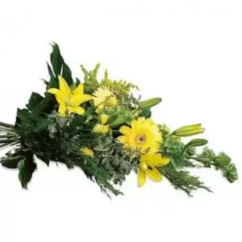 Μπορντό λουλούδια- Πένθιμο στεφάνι αφιερώματος