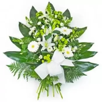 בורדו פרחים- זר פרחים לבן זר פרחים/סידור פרחים