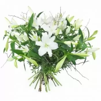 Μασσαλία λουλούδια- Μεγάλο μπουκέτο από λευκούς κρίνους των Συρακ Λουλούδι Παράδοση