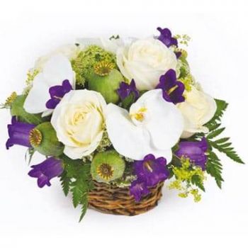 приятен цветя- Усмихната кошница с цветя Цвете Доставка