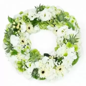 flores de Lyon- Pequena coroa de flores brancas de Épona Flor Entrega