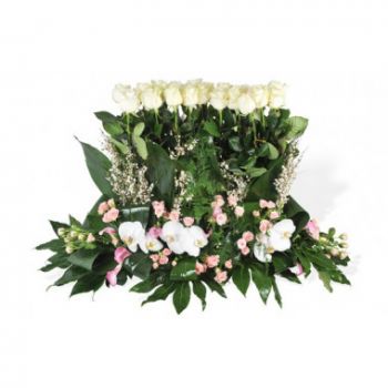 flores Burdeos floristeria -  La raqueta de flores de luto del Ángelus Ramos de  con entrega a domicilio