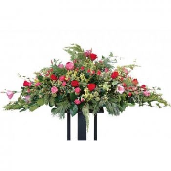 Miły kwiaty- Czerwone i różowe rakiety śnieżne Zmierzch Bukiet ikiebana